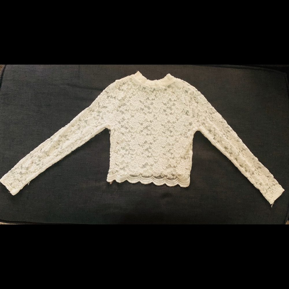 White lace crop top